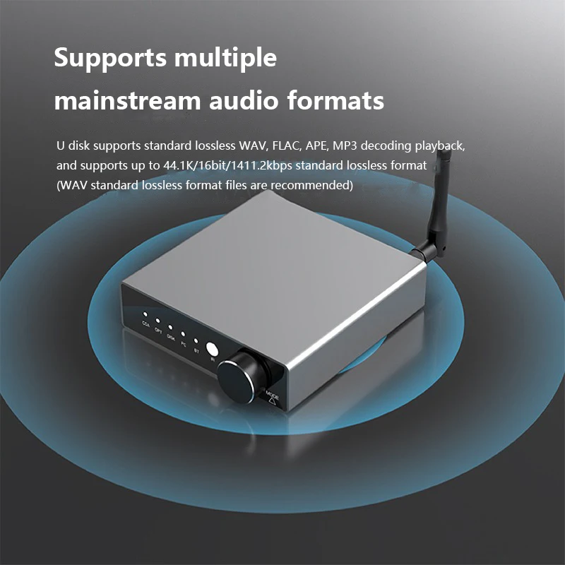 HIFI وحدة فك ترميز الصوت الرقمية بلوتوث 5.3 استقبال الصوت TDA1305T DAC ضياع مرحبا فاي الموسيقى القرص الدوار USB الرقمية البصرية محوري