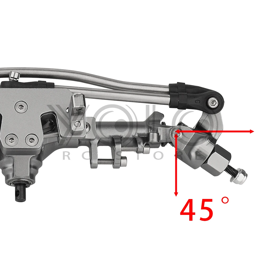 Alberi dell\'asse anteriore e posteriore asse in alluminio integrato cingolato da roccia con asta di sterzo Servo per 1/10 RC Axial SCX10 II