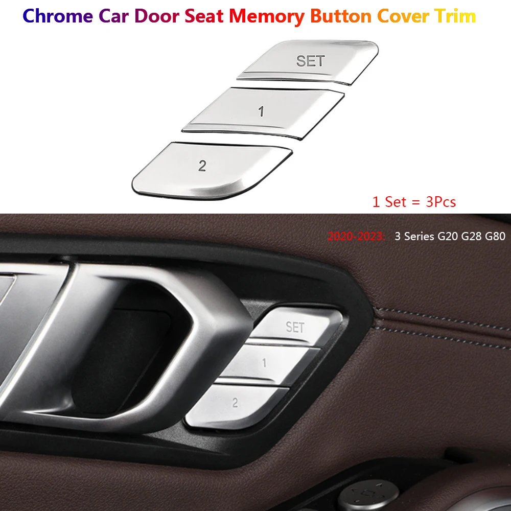 

Car Door Lock Unlock Seat Memory Switch Button Cover Trim For BMW 3 Series G20 G28 G80 Chrome Auto Interior Parts Accesorios 3Pc