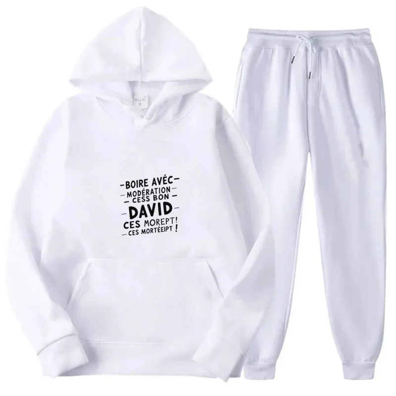 مجموعة هوديي رمادية نمط مطبوع ورسالة تأسيس ديفيد #3