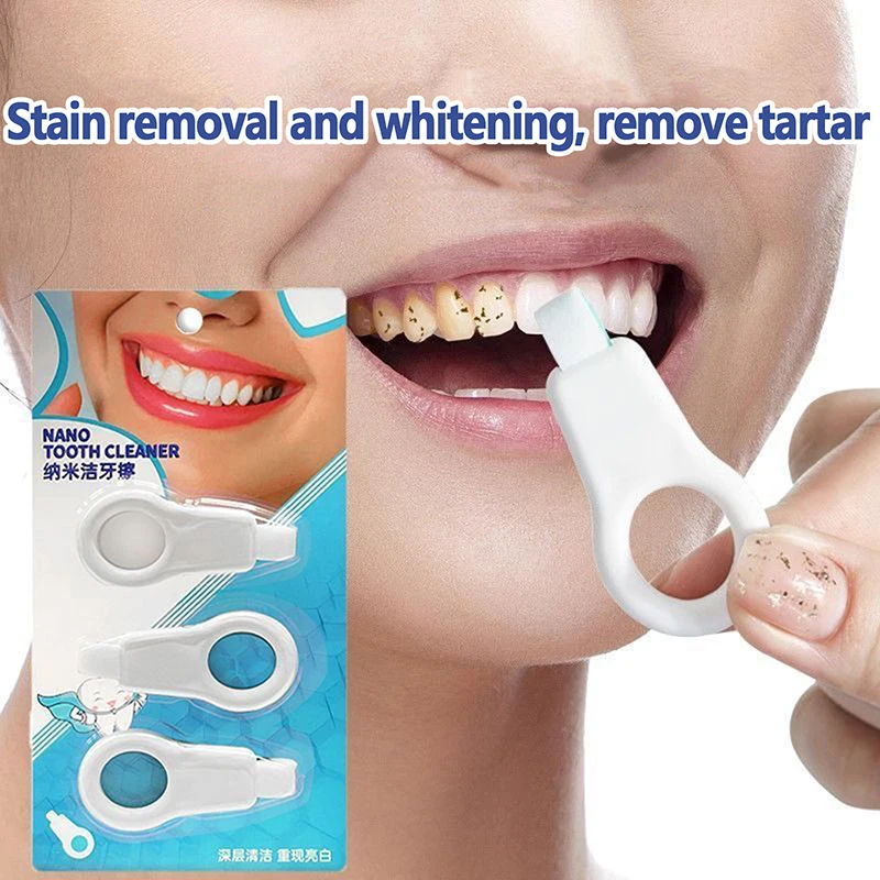 3 Pcs/set Teeth Cleaning Wipe Kids Tartar Removal Plaque Stain Removal Nano Eraser Sponge Scrubs