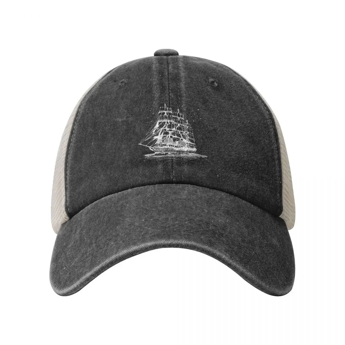 Sailing ship white Baseball Cap Beach New In Hat Golf Hat Bobble Hat Baseball Men Women's