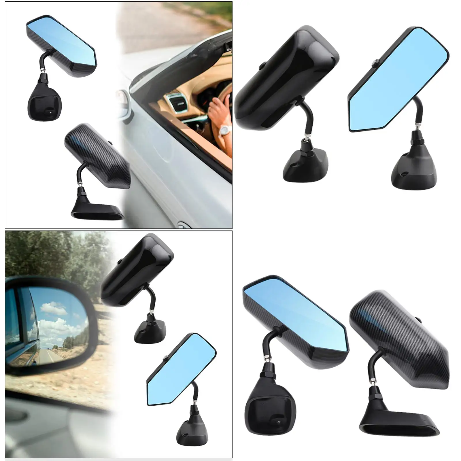 

2x Side Mirrors Waterproof Exterior Mirrors for SUV Cars Most Models