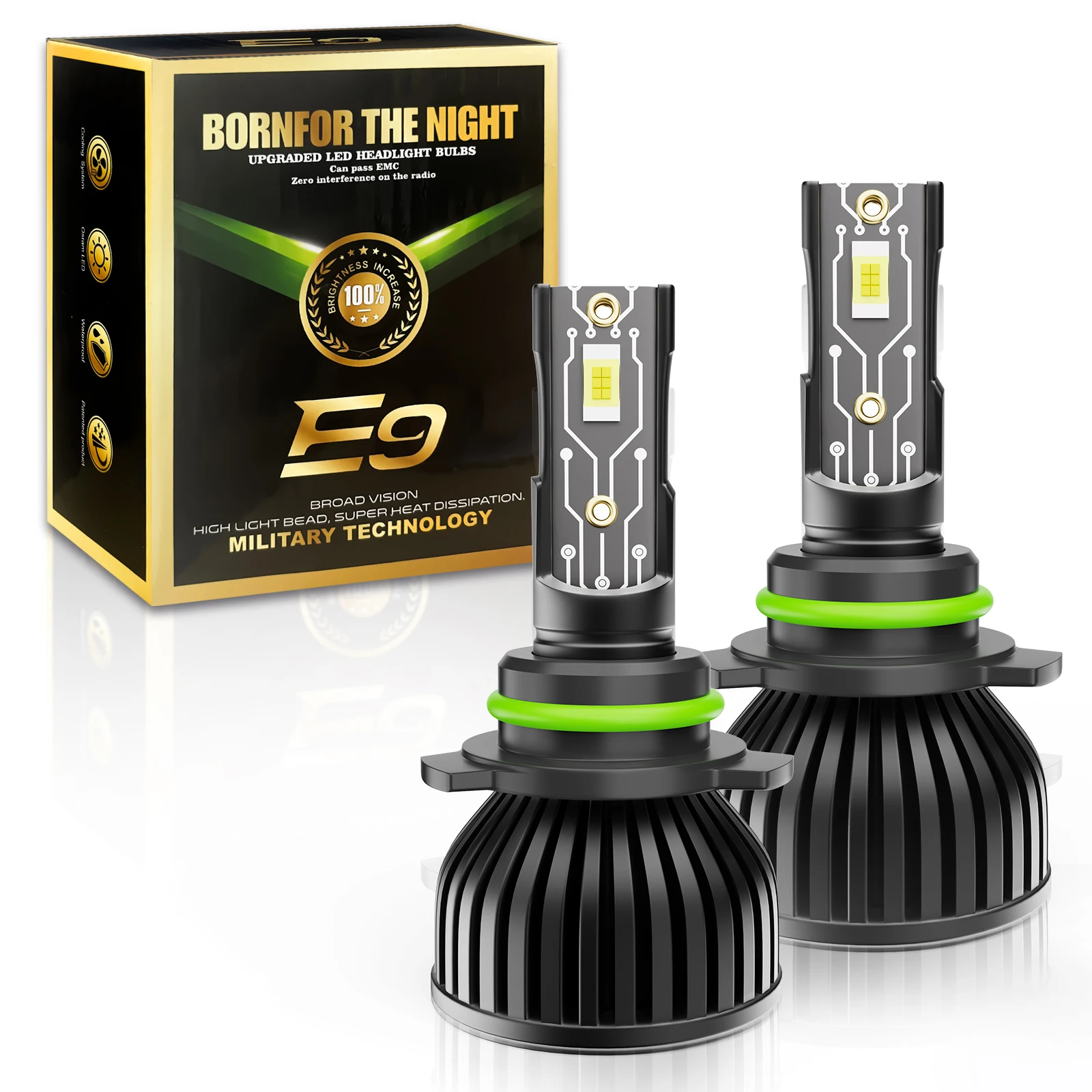 

High Brightness 9005 HB3 LED Headlight Bulbs 9006 HB4 12V 80W 6500K 10000Lm for Car Light Retrofit