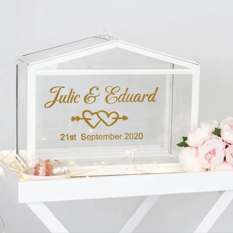 Wedding Welcome Sign Stickers Engagement Celebration Custom Name Vinyl Decal for Wedding Cards And Gifts Home Decor Wallpaper