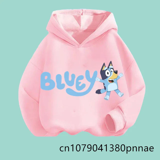

2025 Cute Pullover Winter Casual Warm Tops Long Clothes Child Gifts Blueyi Bingos Kids Hooded Sweatshirt Cartoon Anime Sweater