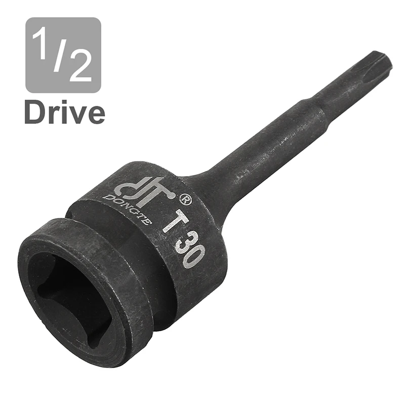 T30 Torx Bit Impact Socket Wrench Socket Adapter Spanner Drive Converter Impact Tool 1/2 Inch Drive for Electric Power Drill