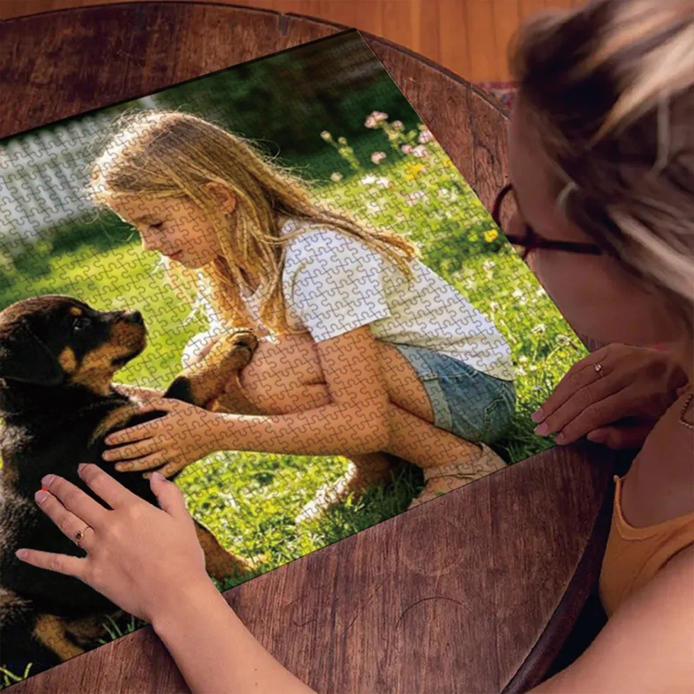 35/300/500/1069pcs Personalized Custom Photo Puzzle Pet Photos Personalized Jigsaw Puzzles DIY Wooden Puzzle Gifts for Her Him