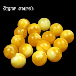 Natural Yellow Ambers Jades Stone Round Loose Spacer Beads For Jewelry Making DIY Bracelet Handmade Earring Necklace