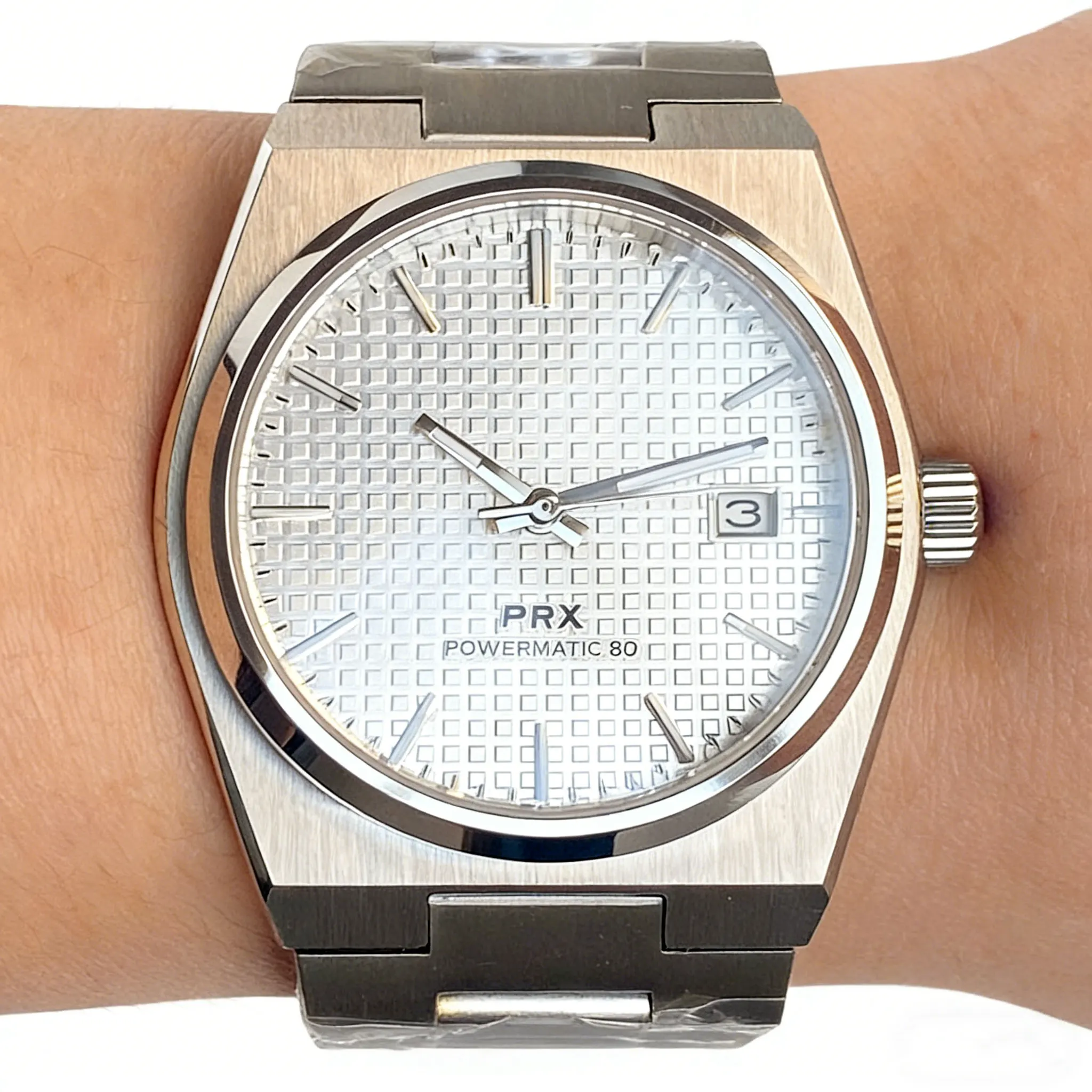 

Tandorio 40mm PRX Sapphire Crystal Automatic Men Mechanical Watch 100m Waterproof Japan NH35 Movement Watch Black Texture Dial