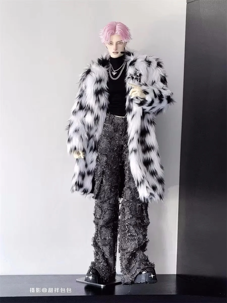 

Длинные мягкие снежные леопардовые пальто выше колена, зимние широкие брюки для мальчиков, красивые рубашки BJD Doll ID75, серые, черные, белые аксессуары для кукол