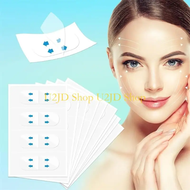 U2JD 20pcs Skin Safe Face Slimming Strips Quick Application Transparent Lift Invisible Stickers For Event And Work