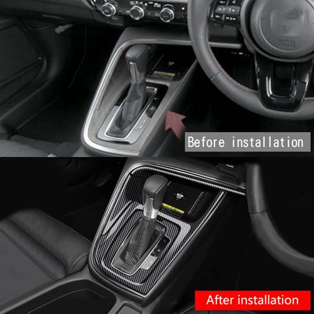 

N30R_MA Автомобильный держатель чашки, крышка панели шестерни для Honda HRV 2021 2022, углеродное волокно, RHD