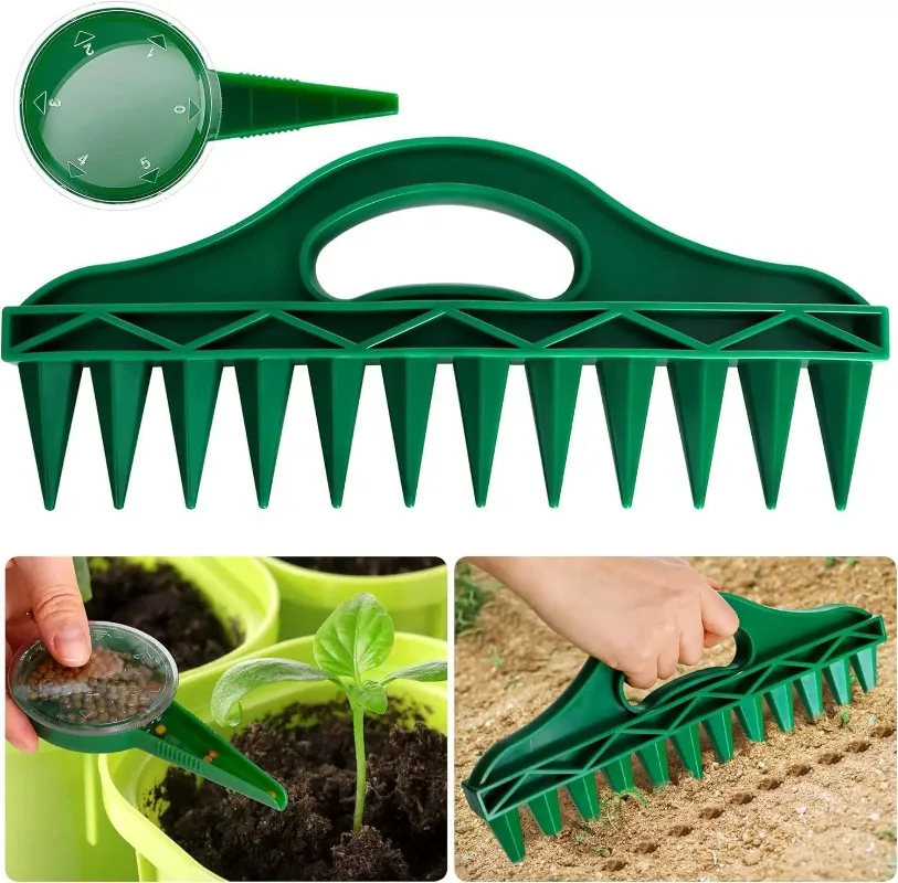 

1Set Durable Plastic Hand Dibbler Garden Seeder Tool, 12-Hole Fast Seeding, Waterproof Planting Aid for Efficient Gardening