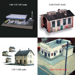 Scale 1:87/64/72/100 Miniature Building Assembly Model Paper Materials Handmade House Diorama Kits 1Set