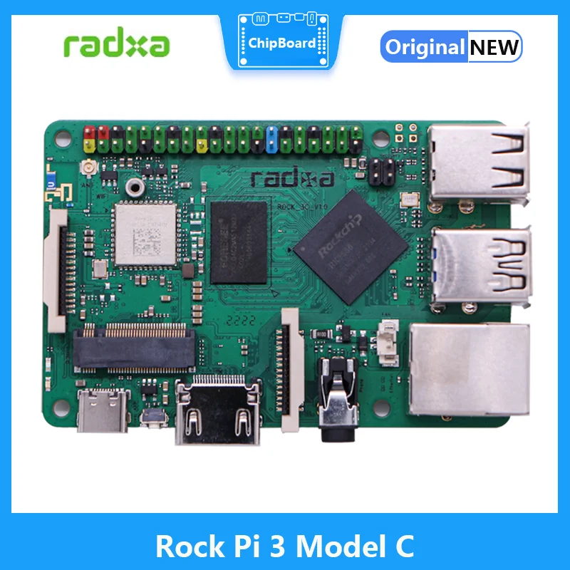 

RADXA 3C Rock Pi 3 Model C RK3566 Quad-core Cortex A55 Development Board 32bit 3200Mb/s LPDDR4 Supports 4K @60 HDM