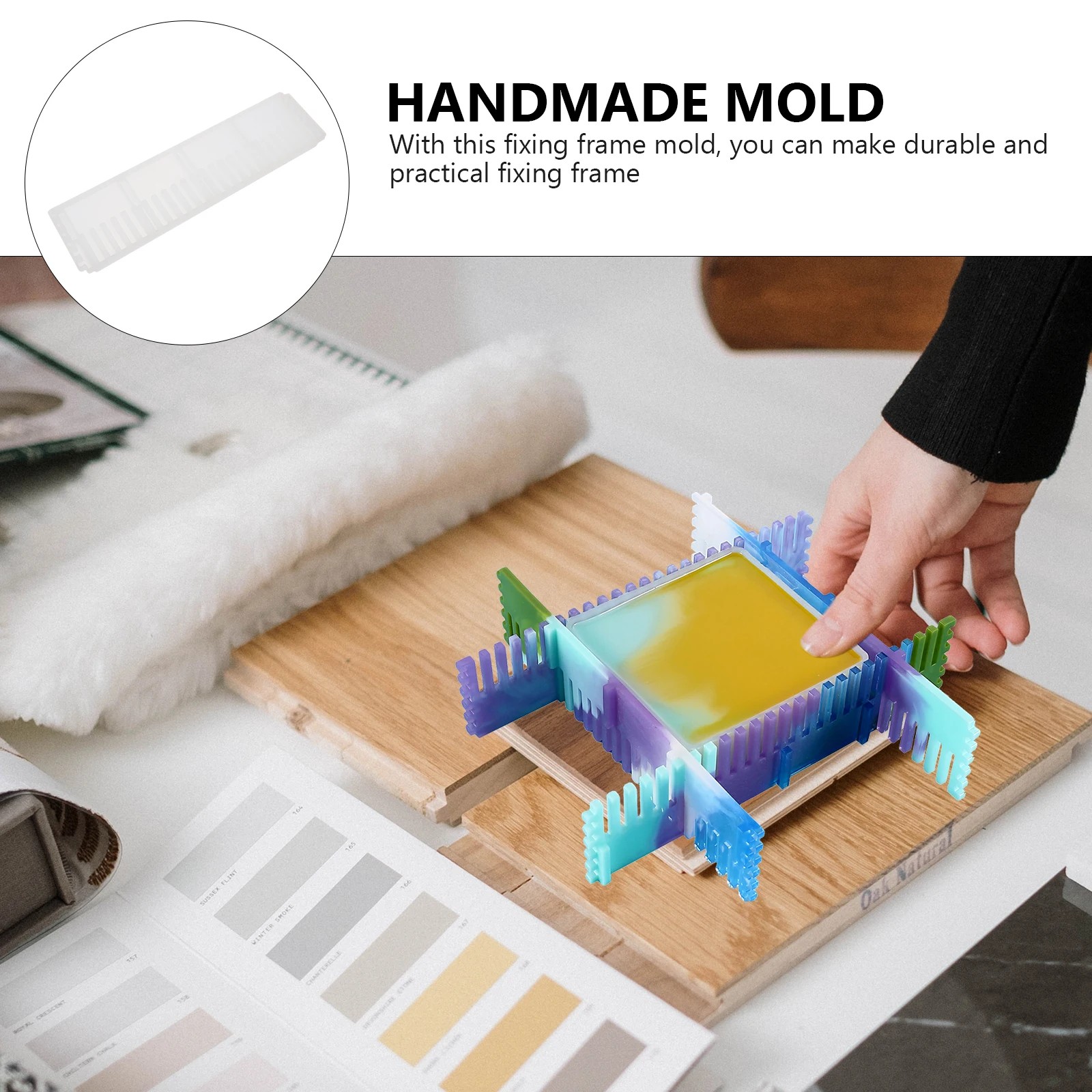 

1pc Crystal Epoxy Silicone Mold Resin Craft Frame DIY Making Tool Flexible Durable Glitter Pigment Friendly Handmade