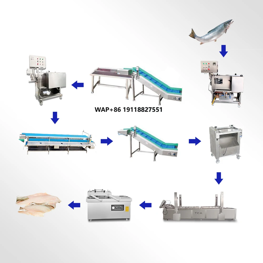 

High Quality Tuna Fish Head Cutting Scaling Killing Washing Production Line Machine Price