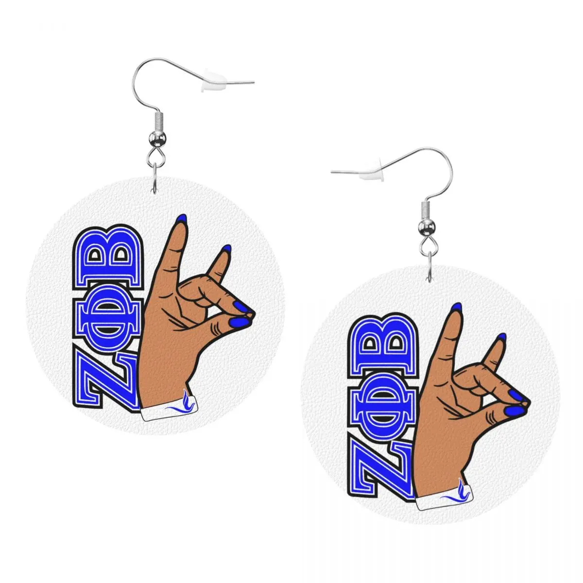 

Кожаные серьги-капли Zeta Phi Beta ZOB на заказ для женщин, кожаные серьги, модные легкие серьги для вечеринок и праздников