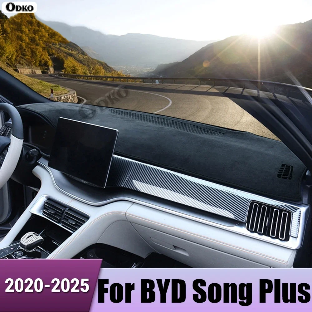 

For BYD Song Plus DM-i EV 2020 2021 2022 2023 2024 2025 DMI Car Dashboard Cover Avoid Light Pad Anti-UV Non-Slip Mat Accessories