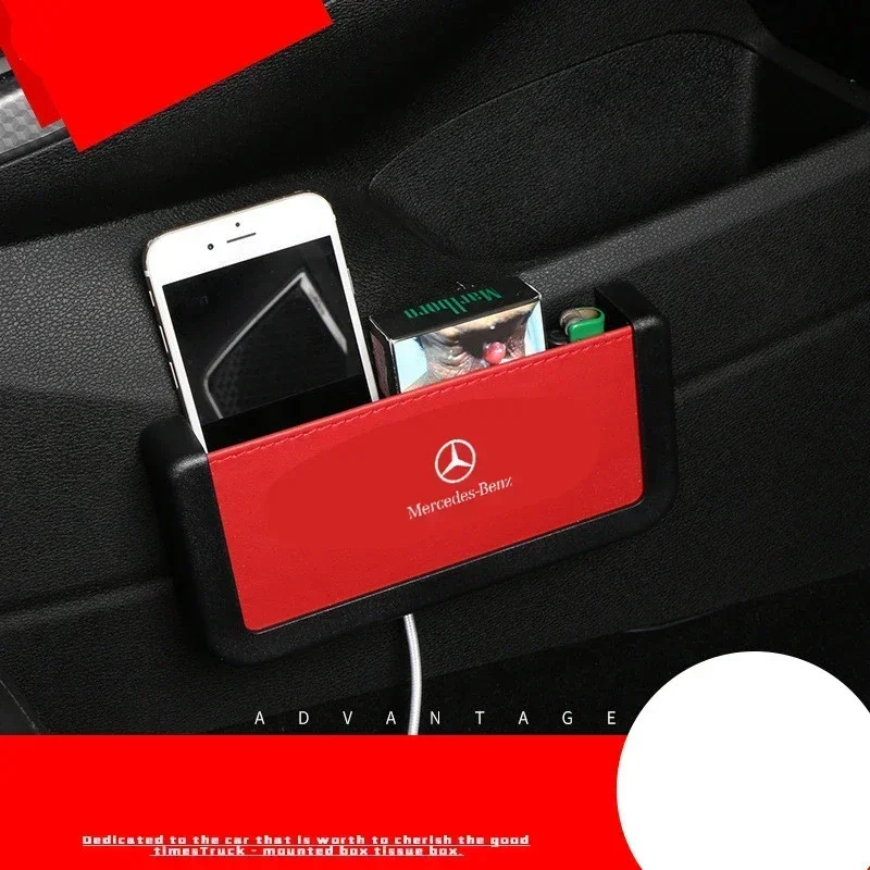 1pcs Car Storage Bag Multi-Function Universal Car Mobile Phone Storage Box For Mercedes Benz CLK CLA A180 A200 A300 E220 S300