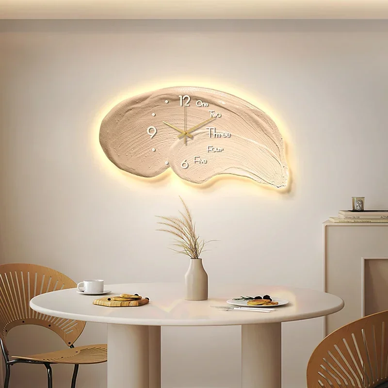 Art Mural Luxury Wall Watch Cute Mechanism Interior Silent Aesthetic Large Clock Wall Simple Duvar Saati Ornaments Home Decor