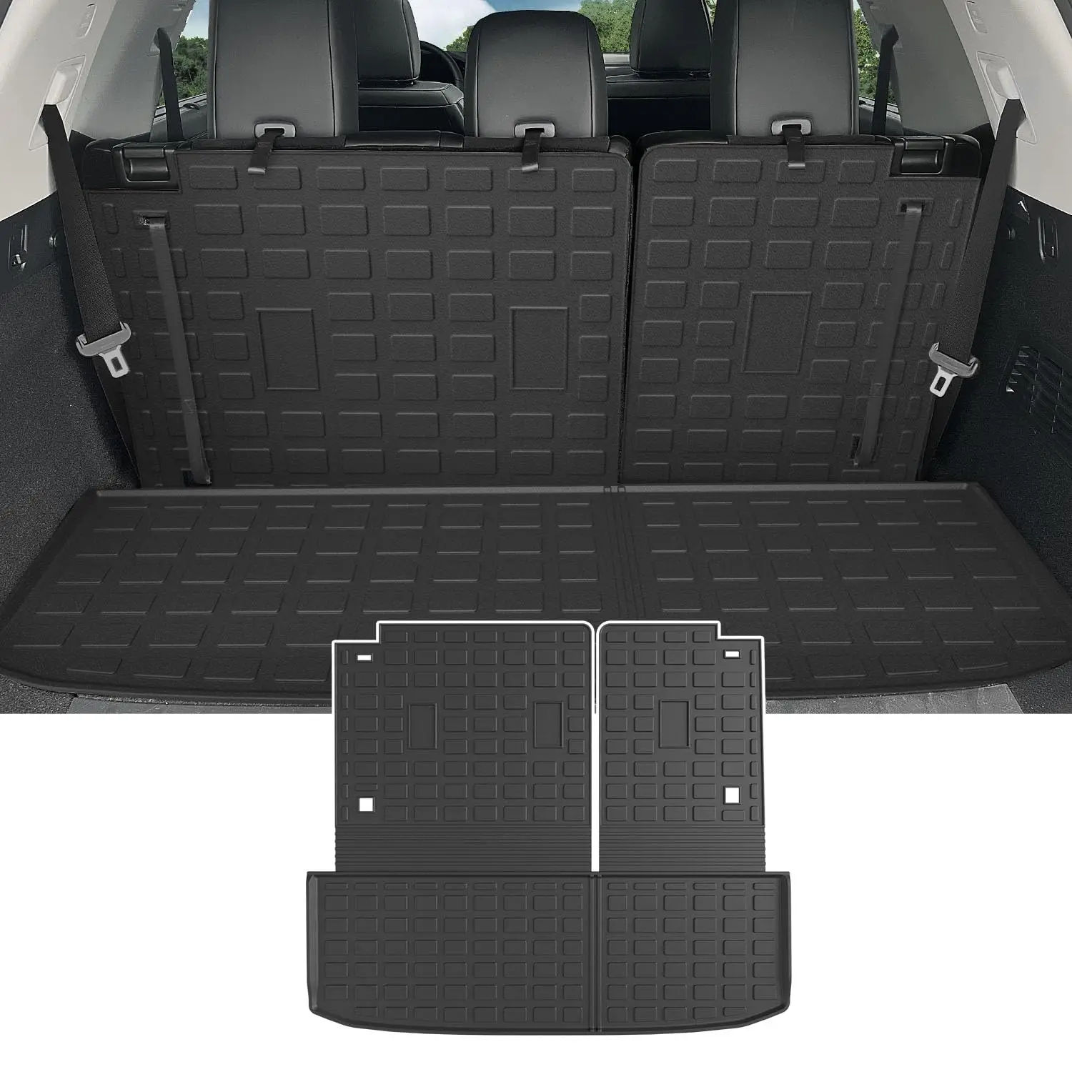 

Trunk Cargo Mat With Back Seat Protector For Nissan Pathfinder 2022-2026 TPE All Weather