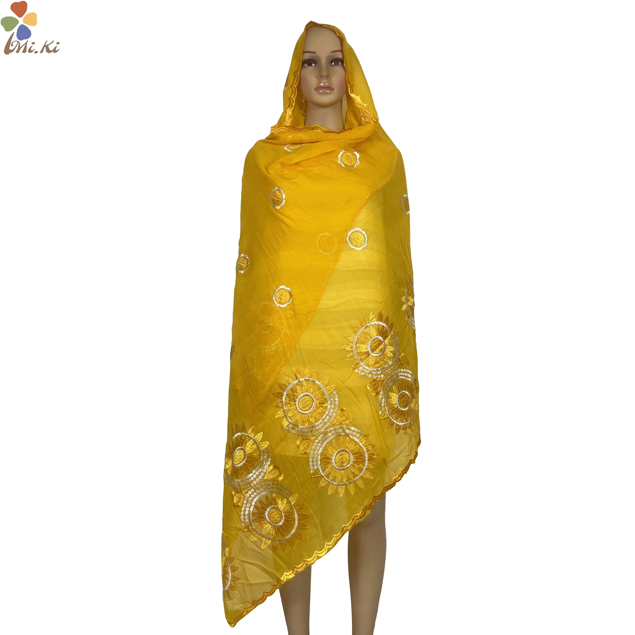 Bufanda africana de algodón suave para mujer, diadema islámica de Dubái, Hijab largo x 200 cm de 2023, 100