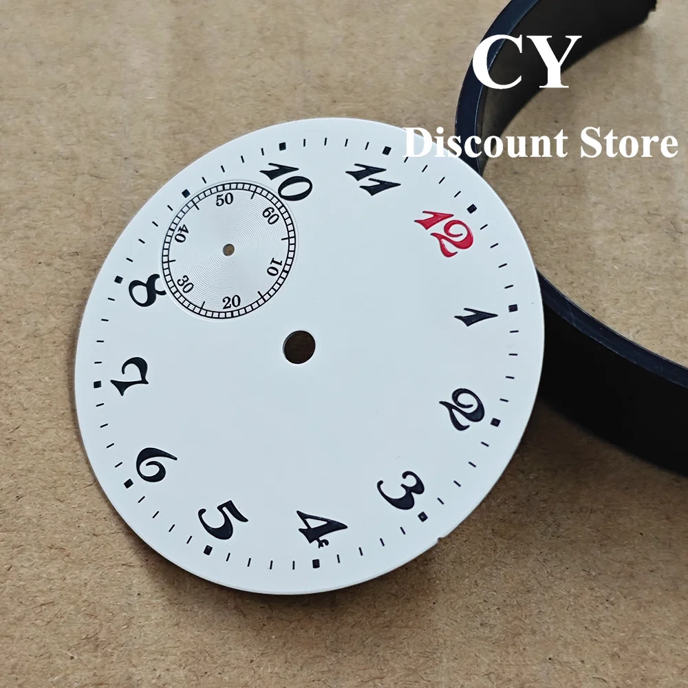 RICHUS Black Watch Dial Hand Winding Small Second Sub-dial White Arabic Numerals Minute Track for ETA 6497 ST3600