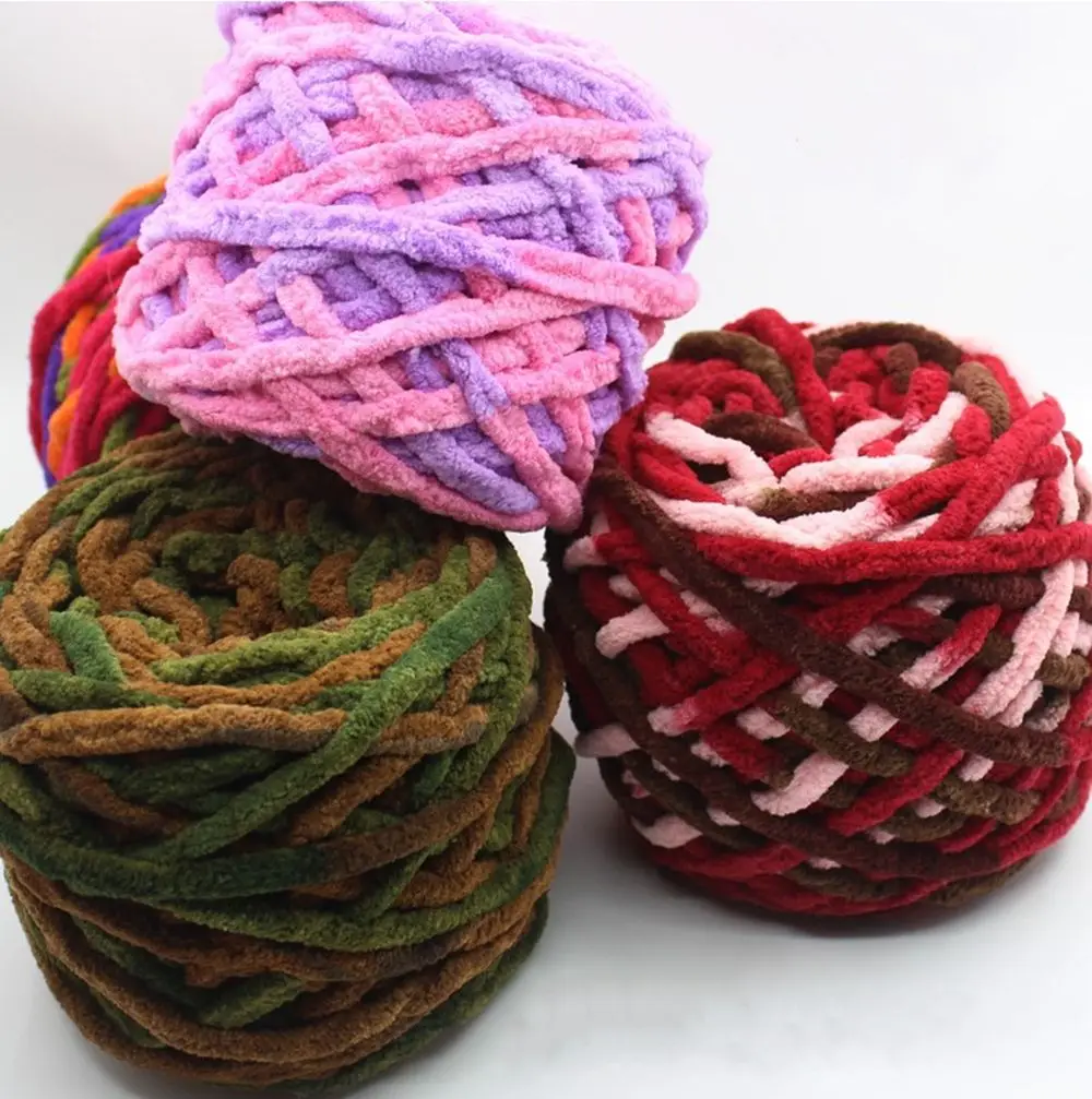 Chunky Polyester Crochet Knitting Chenille Texture Yarn 100g Chunky Crochet Baby Yarn Milk Soft DIY Accessories
