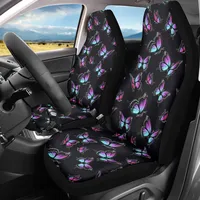 Gradient Purple Butterfly Design 2pcs/Set Universal Car Front Seat Covers Durable Car Protector Vehicle Seat Covers Hot Sales