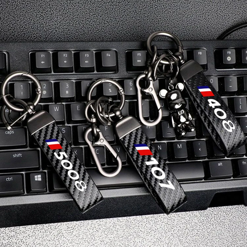 Car Lanyard Keychain Keyring Auto Accessories For Peugeot GT GTline 3008 106 406 407 408 4008 2008 5008 4007 5008