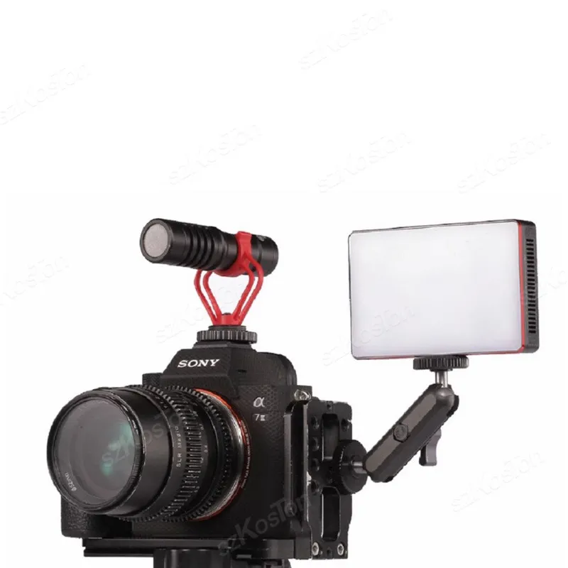 Double Ball head Magic Arm 1/4 inch Screw CNC for SLR Camera Tripod Cage Rig LED Video Light Microphone Field Monitor