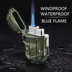 2023 New Outdoor Jet Torches Lighter Windproof & Waterproof Inflatable Gas Butane Cigarette Cigar Lighter Smoking Accessories