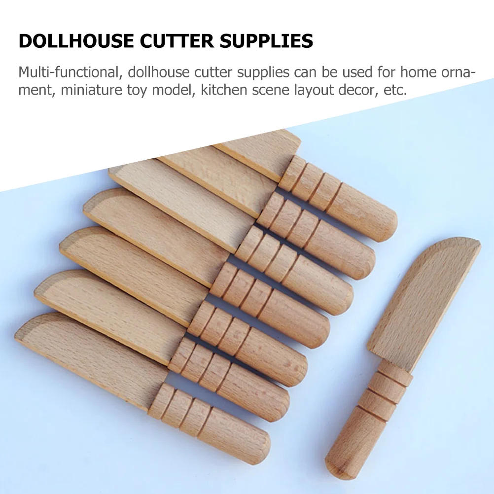 Couteau en bois simulé pour tout-petits, jouets de cuisine, ensemble de fournitures, modèle l'inventaire, accessoire de scène, 5 pièces