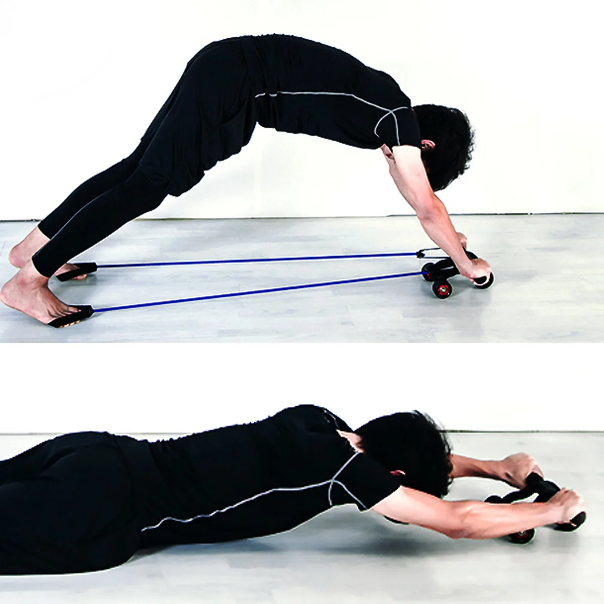 

1Pcs Abdominal Wheel Durable Engineering Plastic Core Strength Trainer Push-Up Roller Fitness Equipment Home Exercise Black