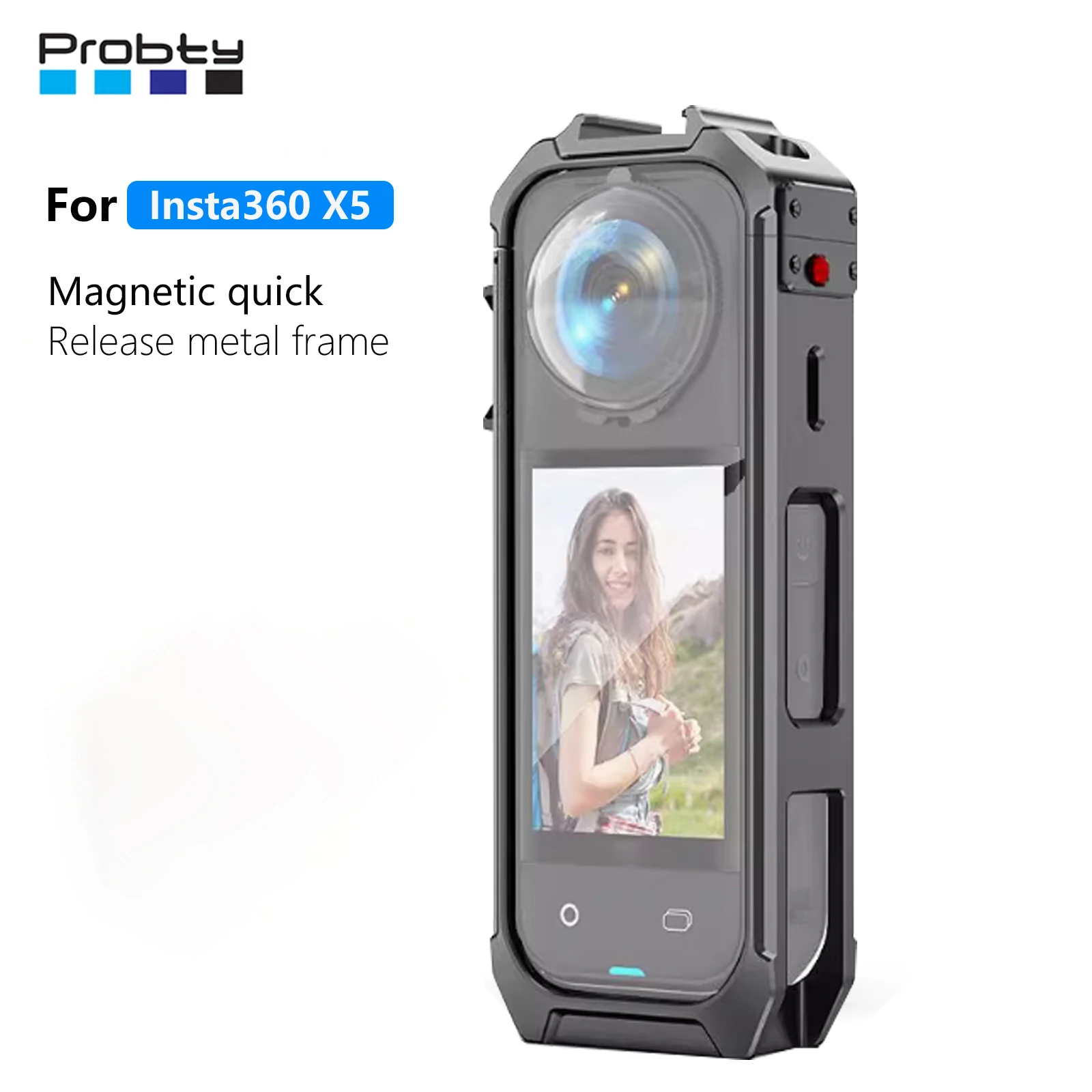 

Probty Frame Cage for Insta360 X5 Protective Frame Housing Case with Cold Shoe Mount for Insta 360 X5 Accessories