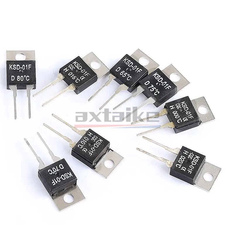 2 uds KSD-01F JUC-31F 40 ~ 135 grados Celsius normalmente abierto cierre interruptor de temperatura termostato Protector térmico 65 100 105 110 ° C