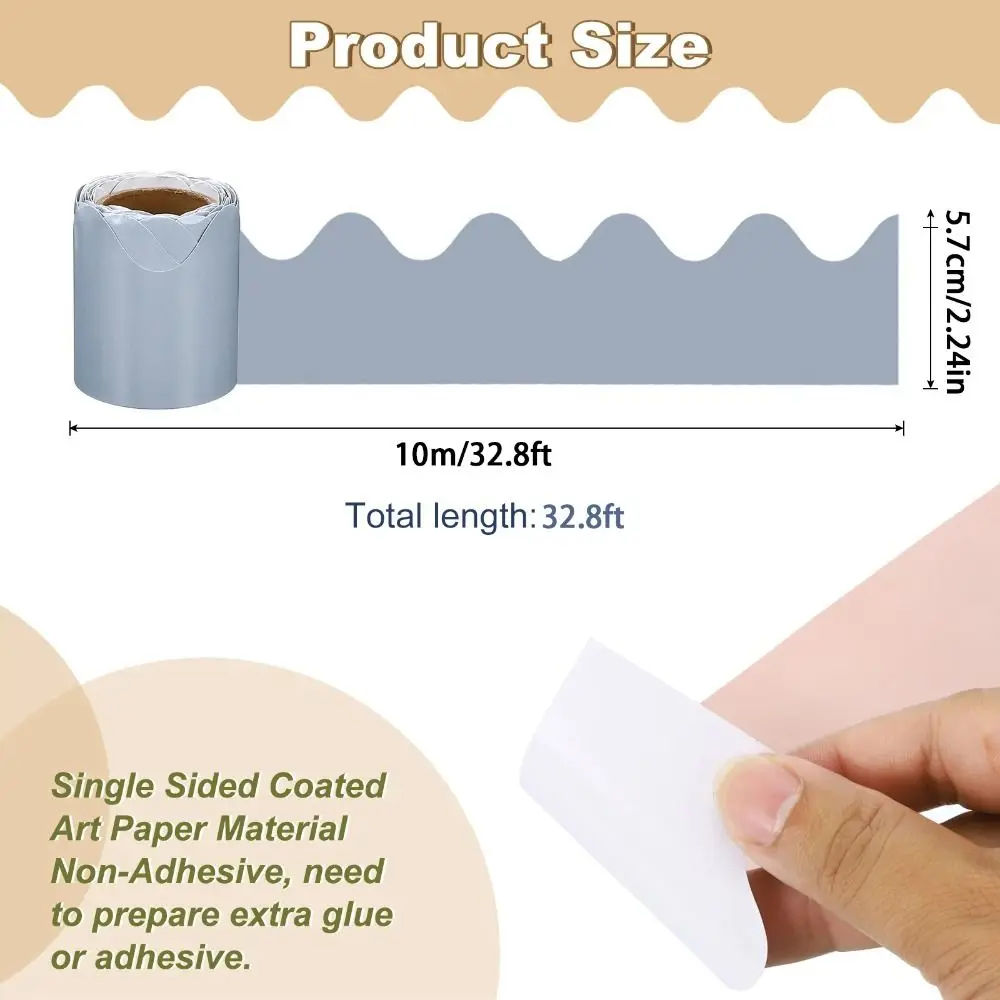 ملصقات حدود ملصق ملونة متينة جديدة عالية الجودة يمكنك صنعها بنفسك ملصقات زخرفية بحافة متموجة مقاومة للماء