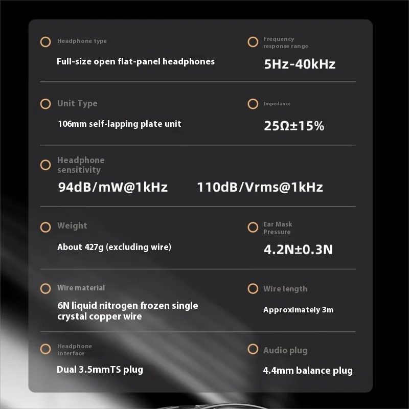 New FiiO FT7 HiFi Headphone 106mm Full-Size Open Tablet Flat Panel Lightweight Monitor Music Headsets With Detachable Cable