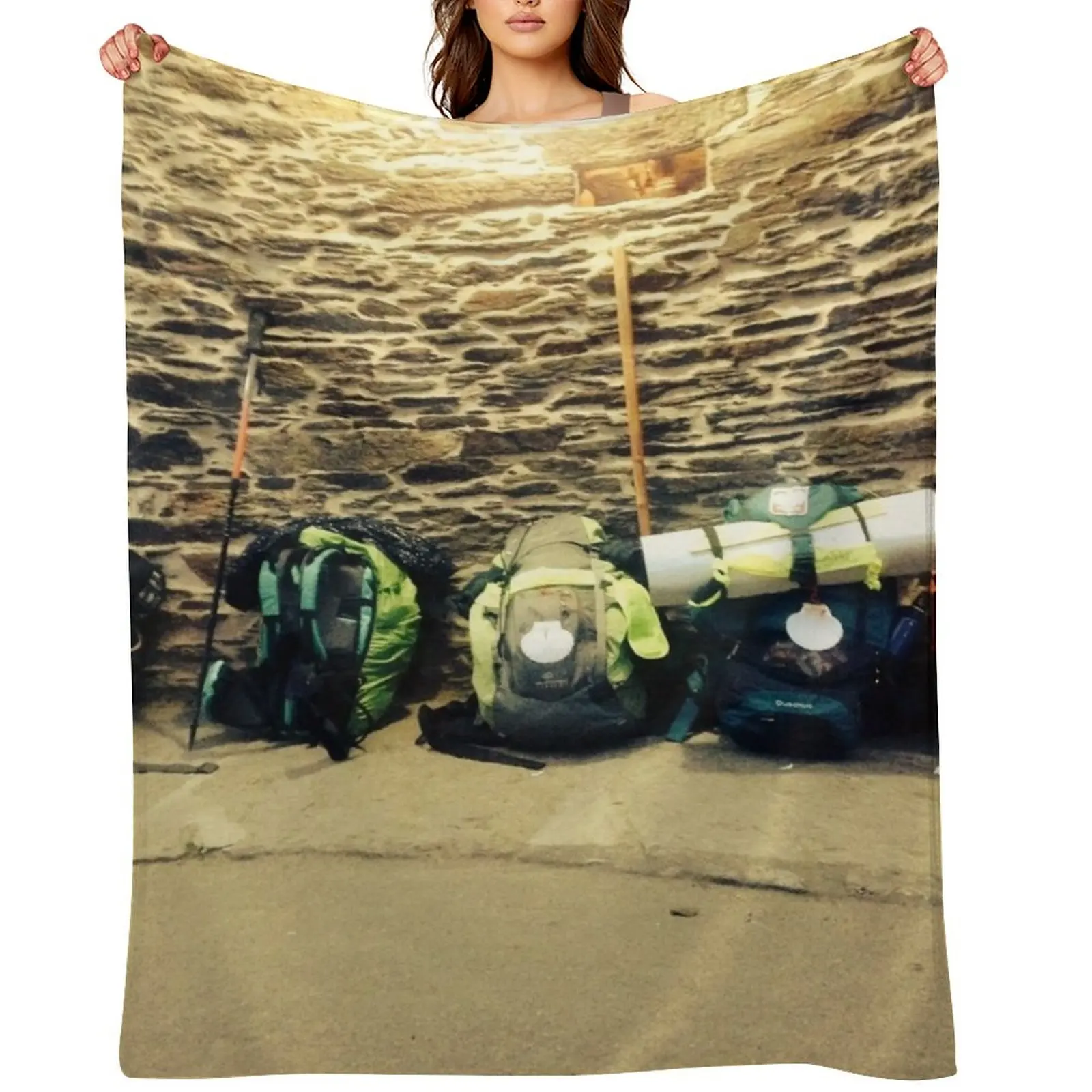 Camino de Santiago Throw Blanket Custom Hairy sofa bed Softest valentine gift ideas Luxury Thicken Blankets