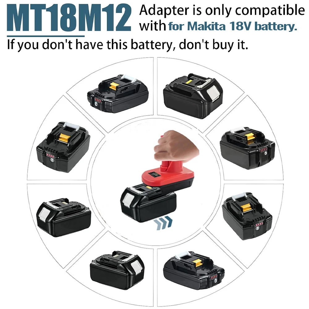 Elektrowerkzeug-Akku-Adapter MT18M12 für Makita 18V Li-Ionen-Akku, umwandelbar für Milwaukee 12V Akku-Elektrowerkzeuge – Detail 4
