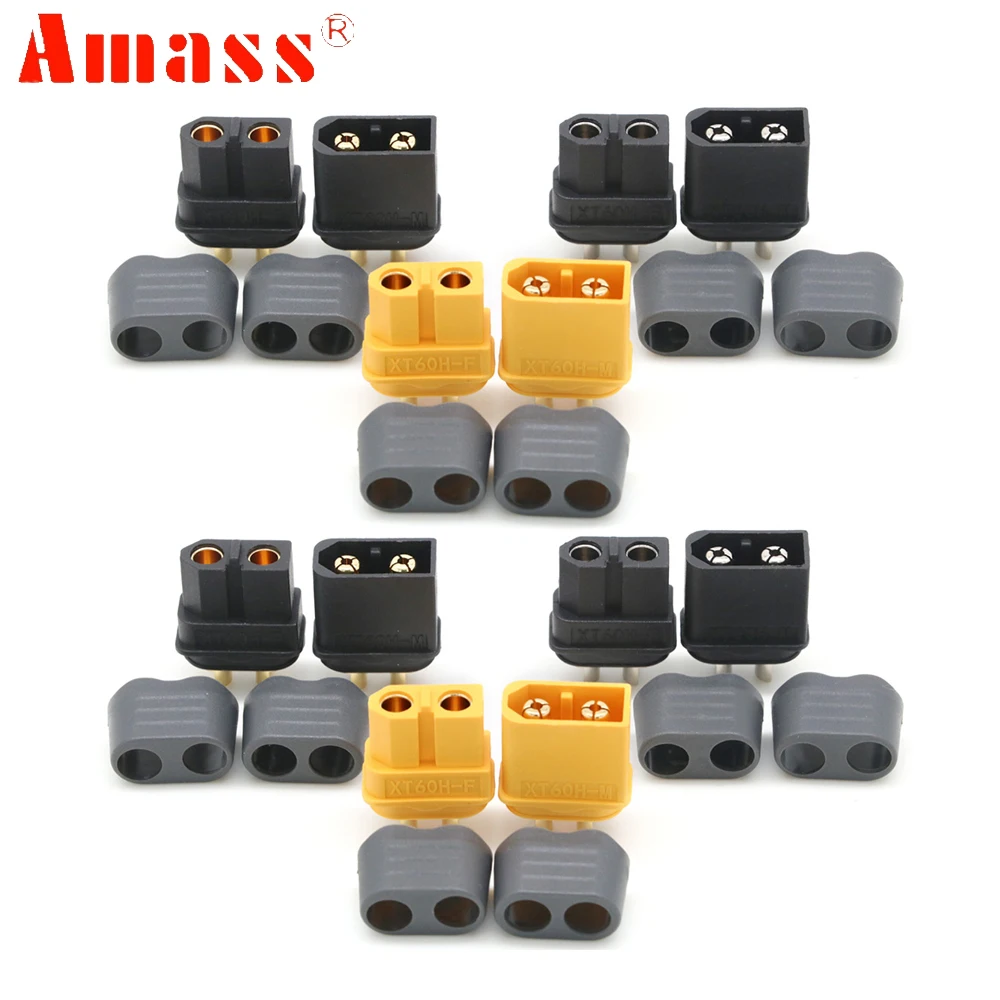 10pair/lot AMASS XT60+ XT60H XT 60 Plug Connectors With Sheath Housing For RC Lipo Battery Motor ESC Model Toy