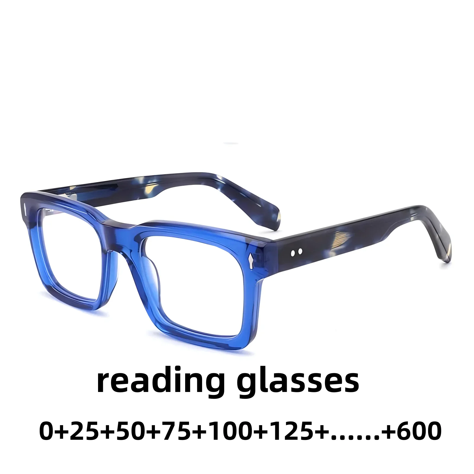 High Quality Acetate Reading Glasses Men Women Popular Retro Presbyopia Eyeglasses +50+100+150+200+250+300+350