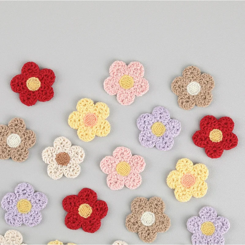 Wool Flower Applique for DIY Clothes, Hat, Shoes, Crafts, Sewing Supplies, Patches, Headwear, Hair Clips, Decor Accessories