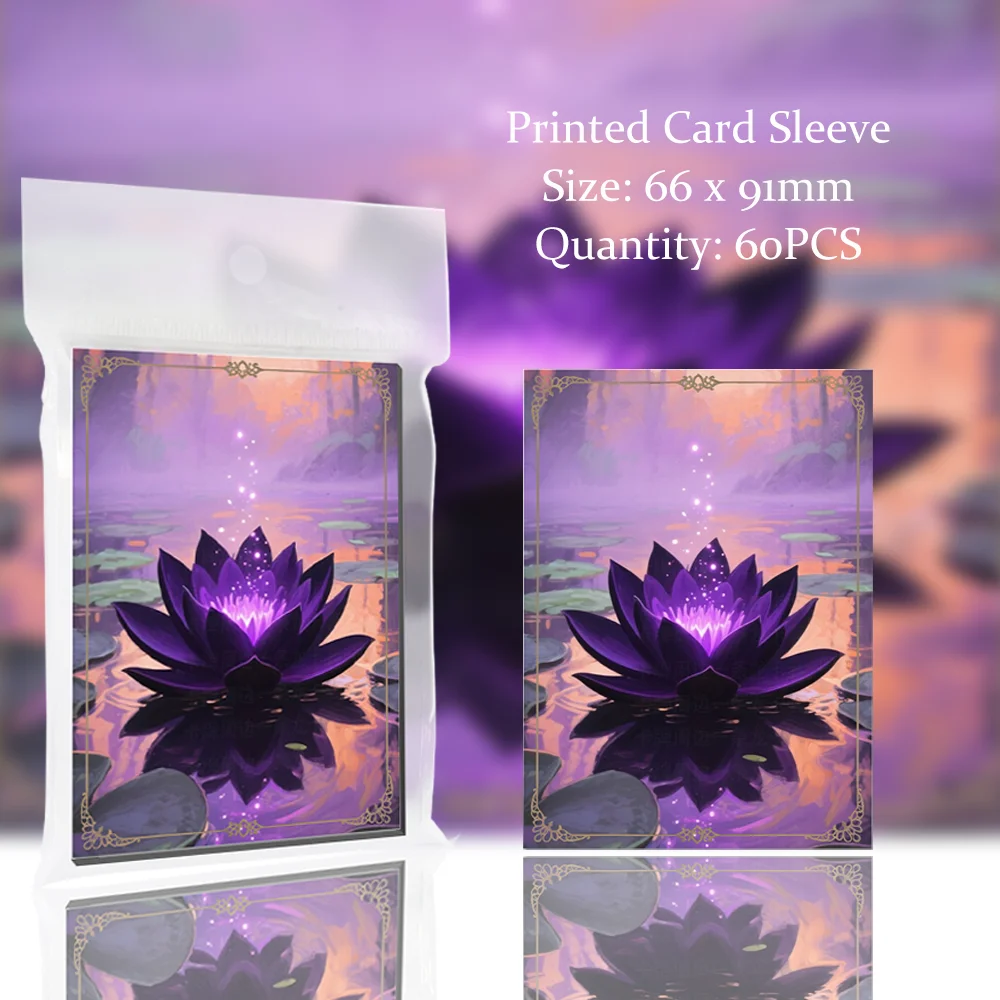 

60PCS 66x91mm Lotus Themed Printed Deck Protector Sleeves Toploading Trading Card Sleeves Protectors for TCG MTG PTCG Sport Card