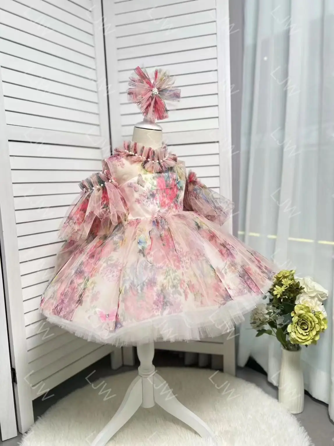 Dreams Baby Custom light luxury Wedding Flower Girl dress slip shoulder elegant Girl Birthday party Ball dress 0-12 years knee l