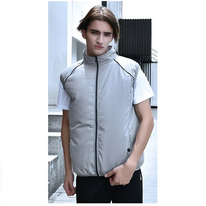 2024 Summer Mens Hoodie Coat Vest Fashion Couple Sleeveless Waistcoat Casual Hood Jacket for Men