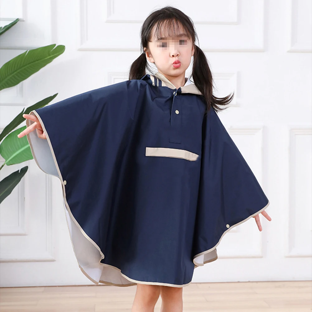 

Fashion Cape-style Raincoat Girl Child Kids Ponchos with Hood Waterproof Hooded