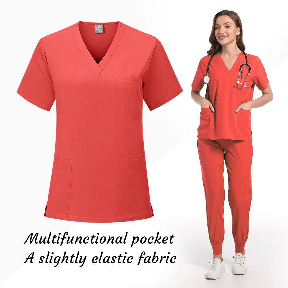 Unisex manga curta enfermeira uniforme, Medical Scrubs conjuntos, Multicolor, Hospital, Doutor, Workwear, Oral, Dental, Cirurgia